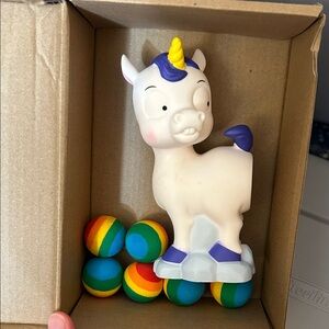Hog Wild White Unicorn Ball Popper Toy